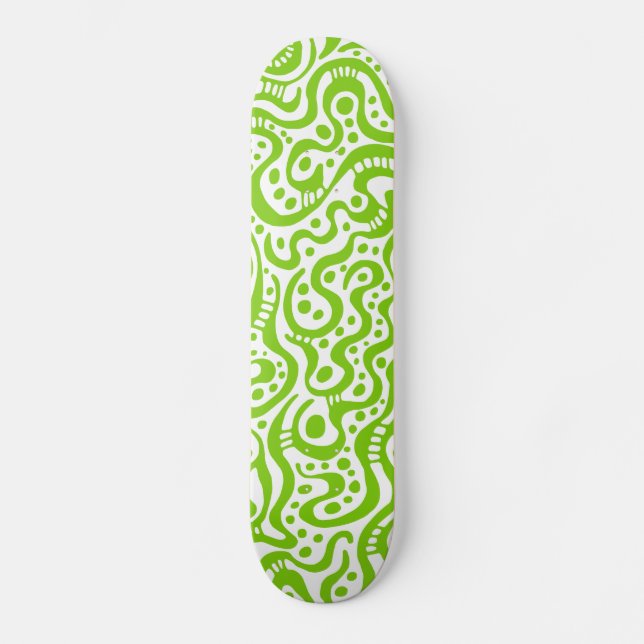 Skateboard Abstrait 041211v3 - Martian Green en blanc (Recto)