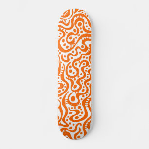 Skateboard Abstrait 041211v3 - Orange en blanc