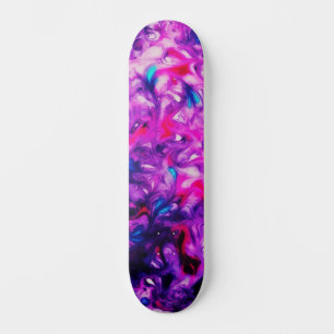 Skateboard Abstrait Custom Street Art Inspiré Pink Swirl