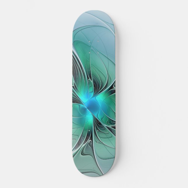 Skateboard Abstrait De Bleu, Art Fractal Moderne (Recto)