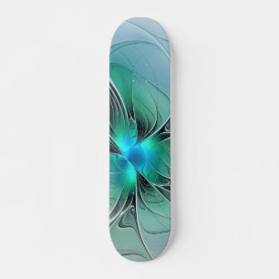 Skateboard Abstrait De Bleu, Art Fractal Moderne