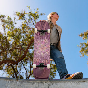 Skateboard Abstrait Floral Fractal Art Berry couleurs