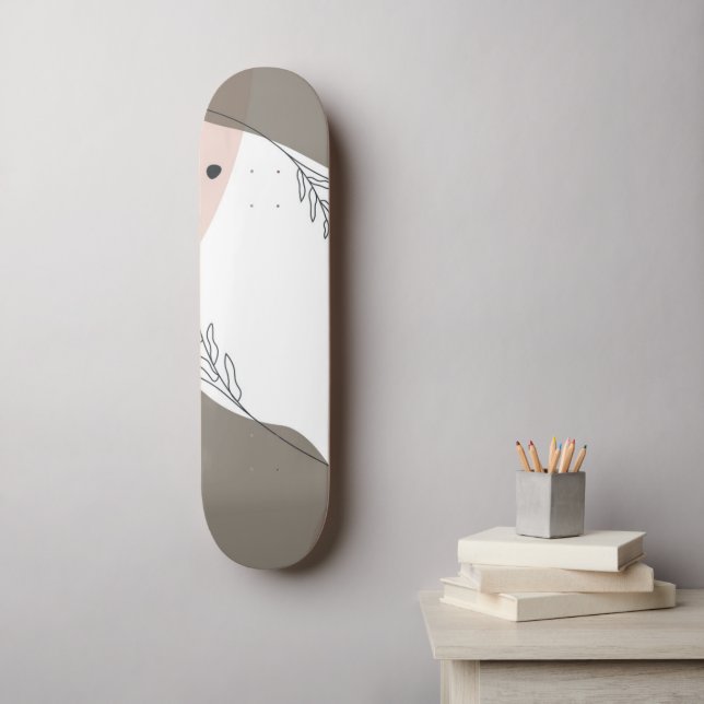 Skateboard Abstrait minimaliste Boho (Art mural)