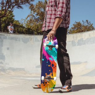 Skateboard Abstrait Paint Drip