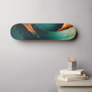 Skateboard Abstrait peint à l'huile épaisse Impasto