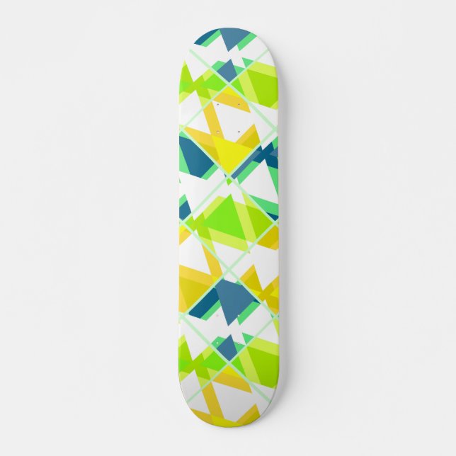 Skateboard Abstrait vert jaune (Devant)