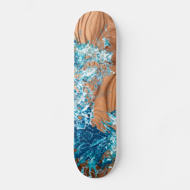 Skateboard Accentuation du style bois d'onde océanique (Recto)