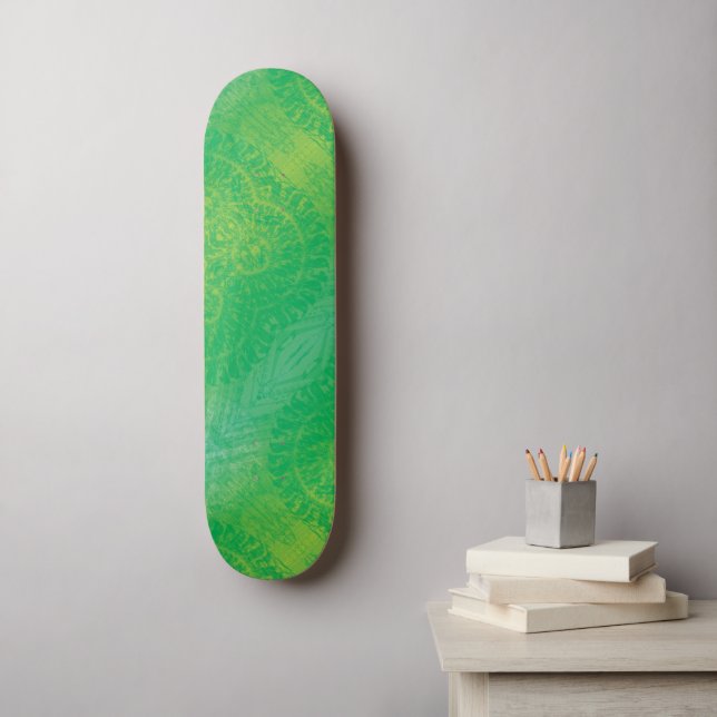 Skateboard Acceptation | Médaillons de saumons jaunes bleus (Art mural)