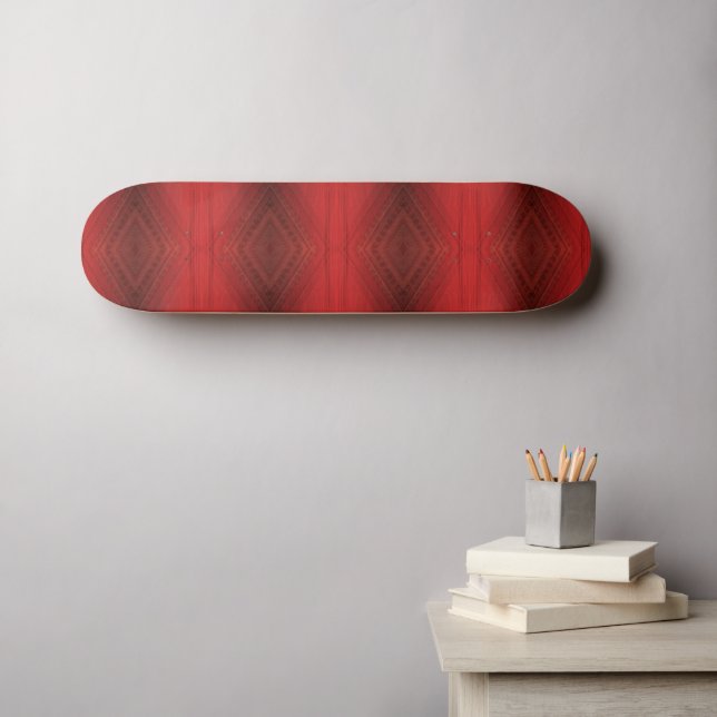 Skateboard Acceptation | Motif de Boho Eclectique Rouge (Art mural (Horz))