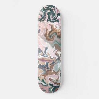 Skateboard Acrylique liquide vert et rose