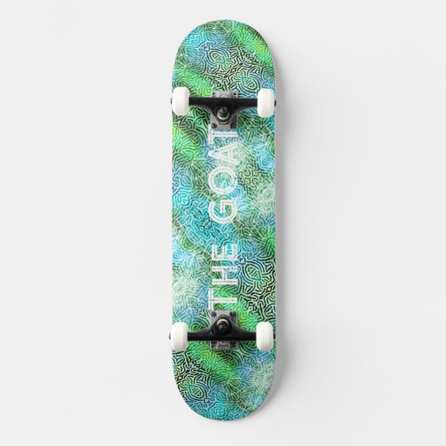 Skateboard Ado cadeau pour lui le vert GOAT (Recto)