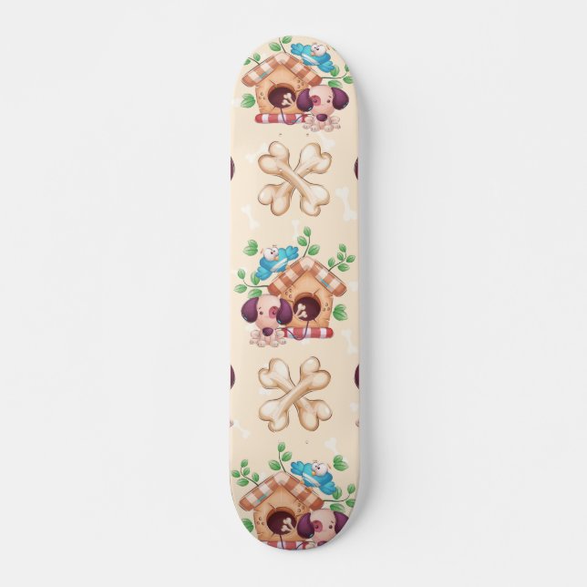 Skateboard Adorable Motif de chien (Devant)