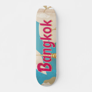 Skateboard Affiche de voyage vintage à Bangkok