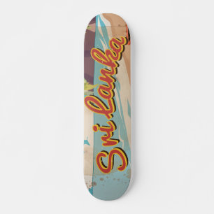 Skateboard Affiche de voyage Vintage Sri Lanka