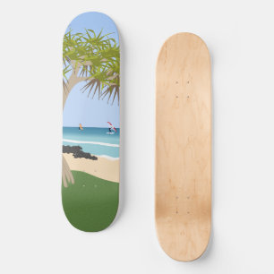 Skateboard Aile surfeurs à huile Pandanus Tree à la plage