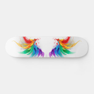 Skateboard Ailes fluffy arc-en-ciel