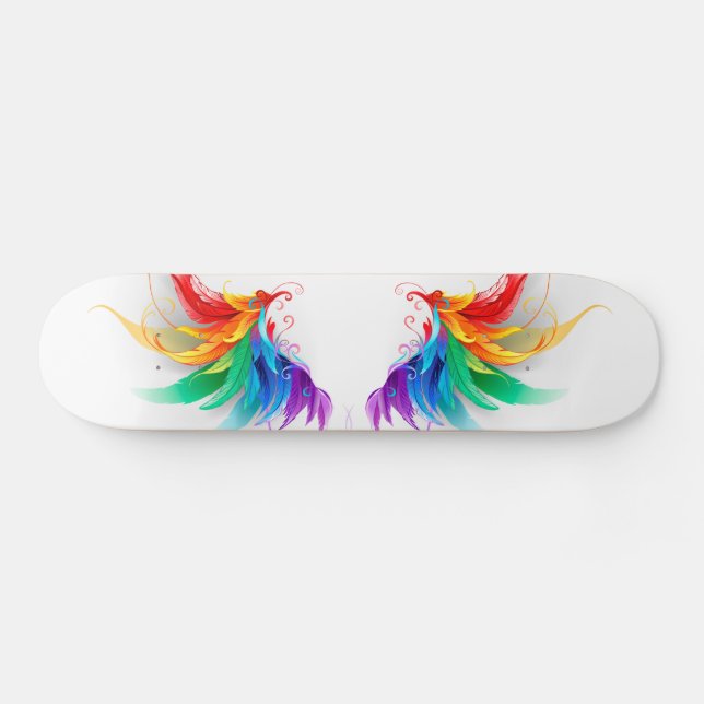 Skateboard Ailes fluffy arc-en-ciel (Horz)