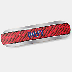 Skateboard Ajouter le nom Initiales, Rouge avec apparence en 