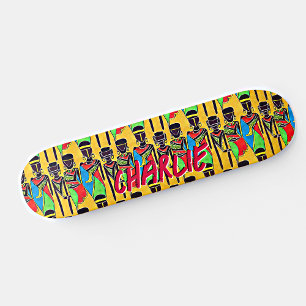 Skateboard Ajouter un nom, Chiffres africains Abstraits sur P