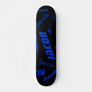 Skateboard Ajouter un nom ou un mot   Bleu et noir