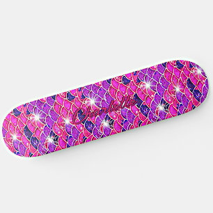 Skateboard Ajouter un nom, Pink Purple Mauve Mauve Écailles d
