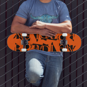 Skateboard Ajouter Votre Nom Personnalisé Personnalisé Orange