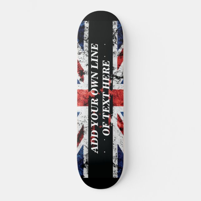 Skateboard Ajouter votre texte sur le drapeau anglais Jeu d'o (Recto)
