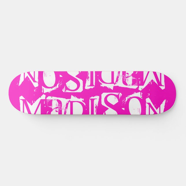 Skateboard Ajoutez Votre Propre Nom Personnalisé Hot Pink Per (Horz)