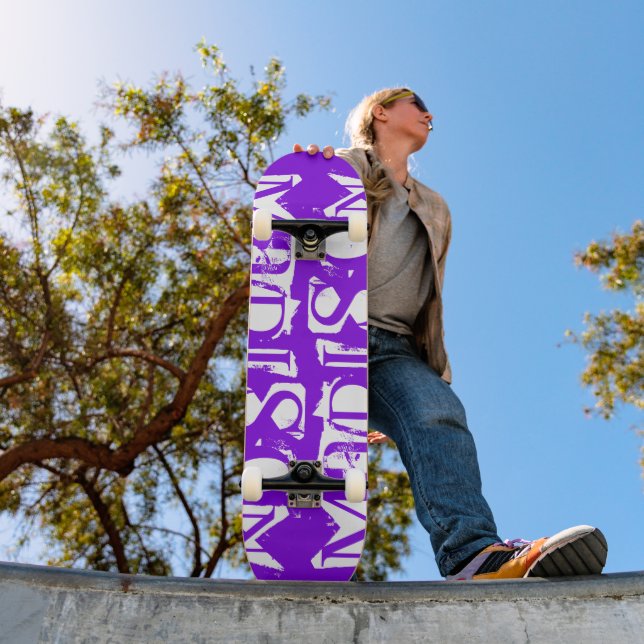 Skateboard Ajoutez Votre Propre Nom Personnalisé Violet (Extérieur 1)