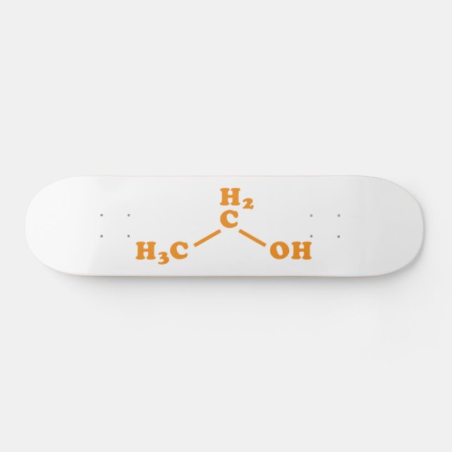 Skateboard Alcool Éthanol Formule chimique moléculaire (Horz)