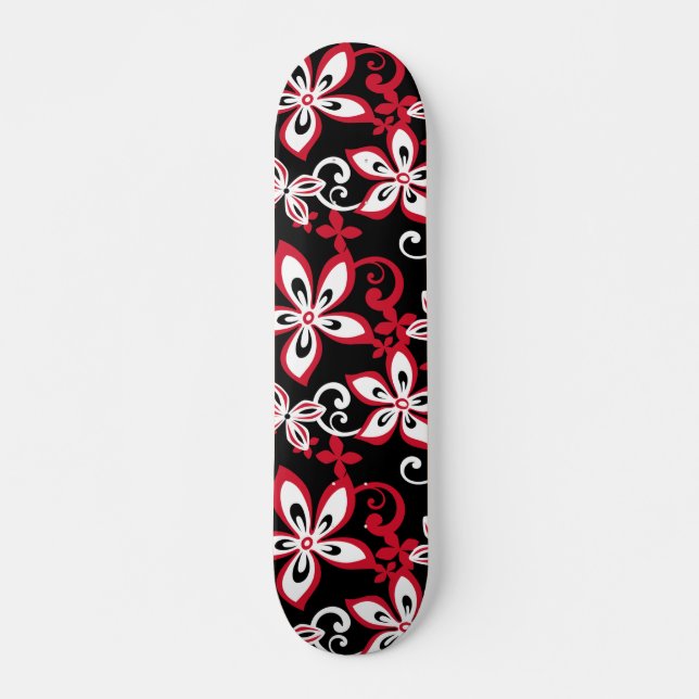 SKATEBOARD ALOHA HAWAII (NOIR/ROUGE) (Devant)