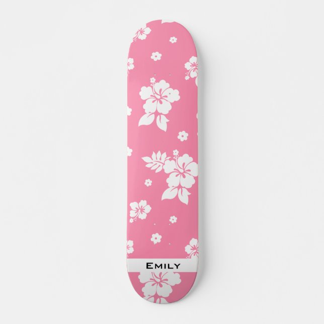 Skateboard Aloha Pink Classic Hawaï Motif sans couture (Devant)
