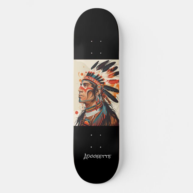 Skateboard amérindien personnalisé (Recto)
