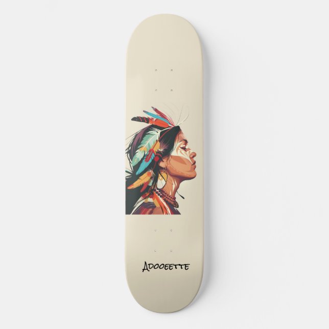 Skateboard amérindien personnalisé (Recto)
