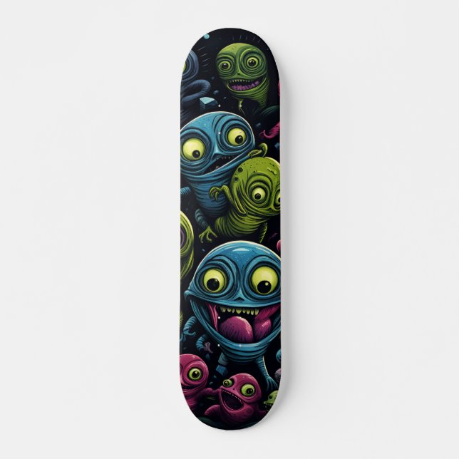 Skateboard Amour alien drôle de chance (Devant)