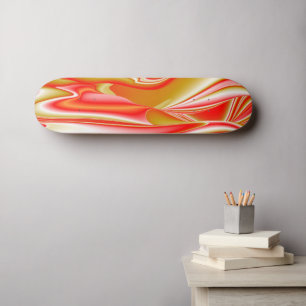 Skateboard Amour et Or Abstrait 3D Rainbowart