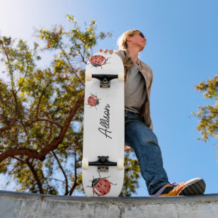 Skateboard Amusant blanc Ladybug