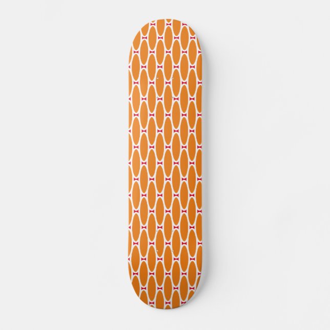 Skateboard Amusants Été Orange Soleils Blanc Rouge Accents Ar (Recto)