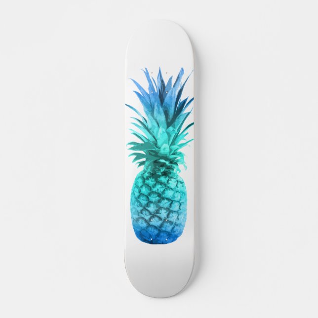 Skateboard Ananas bleu turquoise (Devant)