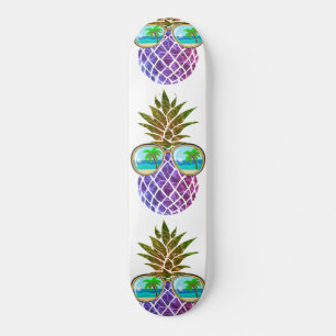 Skateboard Ananas tropical drôle avec lunettes de soleil