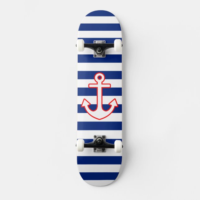 Skateboard Ancre de style nautique sur les bandes (Recto)