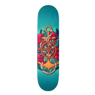 Skateboard Ancre et poulpes