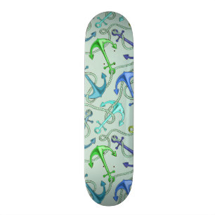 Skateboard Ancres flottantes et motif de corde