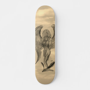 Skateboard Angel en style tatouage