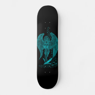 Skateboard Angel perdu en amour, noir et vert Design