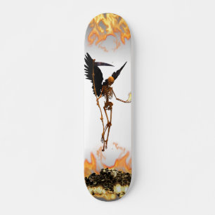 Skateboard Angel Skeleton Démon Ailes Flames