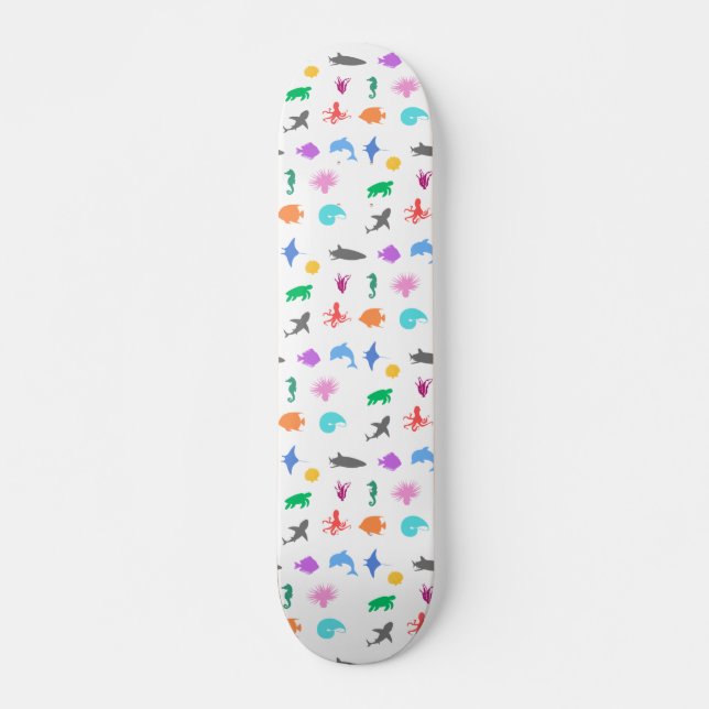 Skateboard Animaux marins à motifs (Devant)
