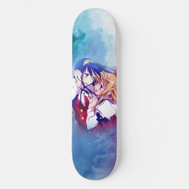 Skateboard Anime garçon fille couple amour cool (Recto)