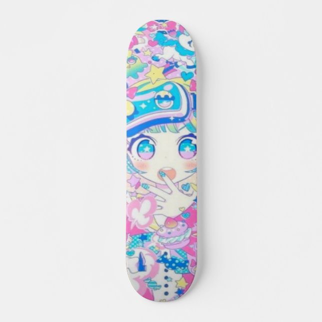 Skateboard Anime Girl Remix Skate Deck (Devant)
