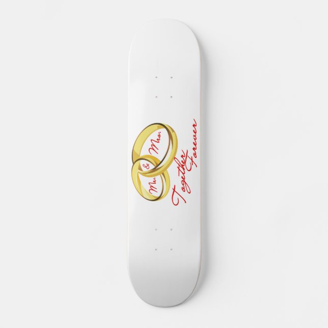 Skateboard Anneaux de mariage de M. et de Mme Together (Recto)